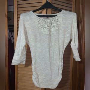 BCX gold shimmer lace top.
